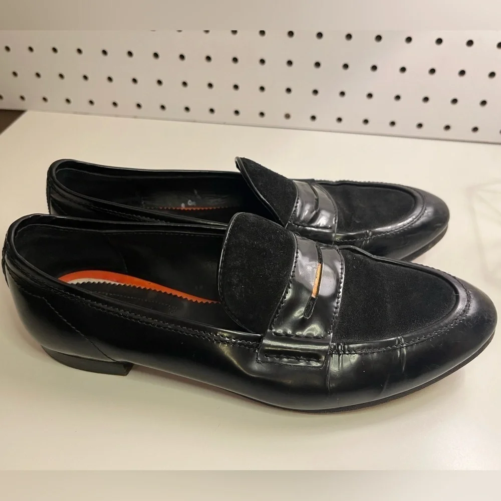 Rag & Bone Black Patent Leather and Suede Dina Penny Loafers EU 37.5 US 7 Classy